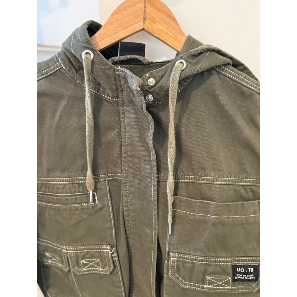 BDG Urban Outfitters Cropped Utility Jacket‎ Olive Green Y2K Cargo Streetwear  ✨